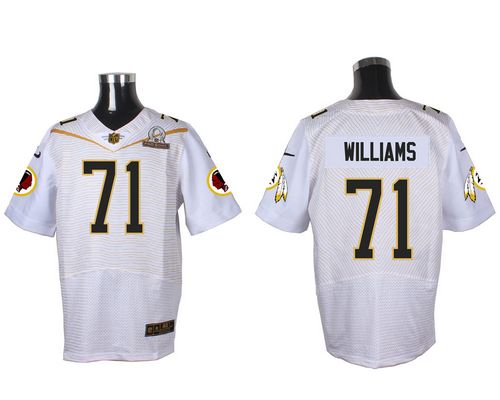 Nike Redskins #71 Trent Williams White 2016 Pro Bowl Men's Stitched NFL Elite Jersey - Click Image to Close
